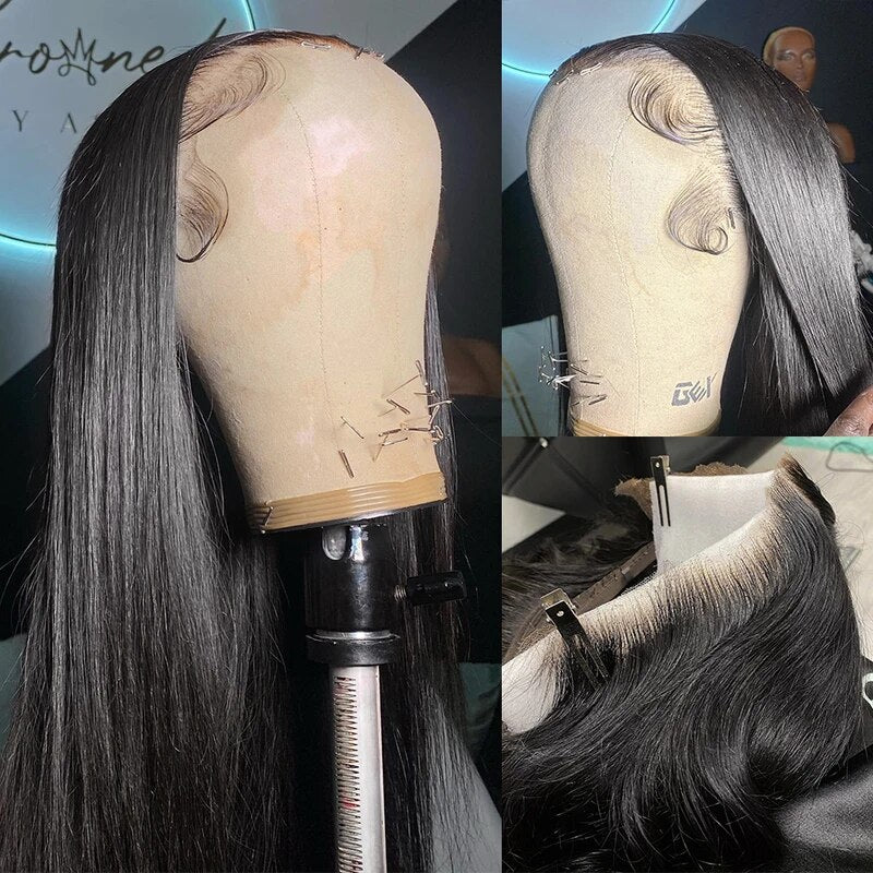 (Super Sale)OneMore Hair Glueless Lace Closure Wig Straight Hair 38 40 Inch Pre Cut Lace Wig Bleached Knots