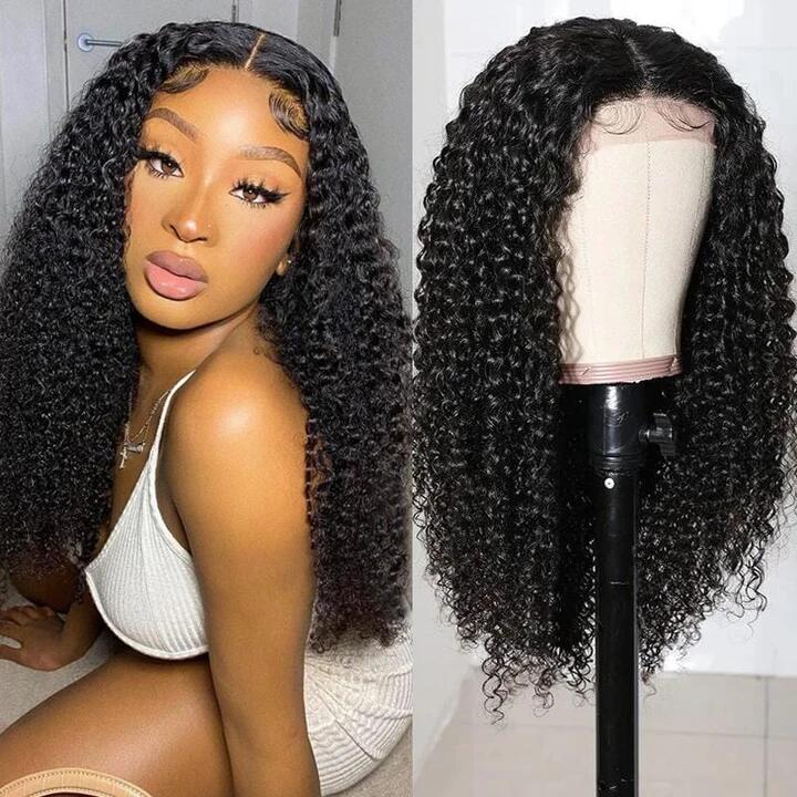 Curly Hair 4x4 Lace Front Wigs Transparent Lace Wear and Go Glueless Wigs for Beginners