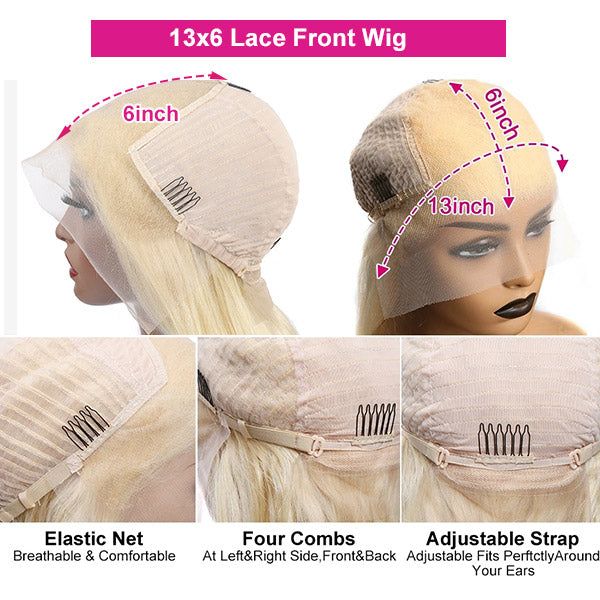 Overnight Shipping 613 Wig Blonde Hair Lace Front Wigs Human Hair HD Lace Wig on Sale