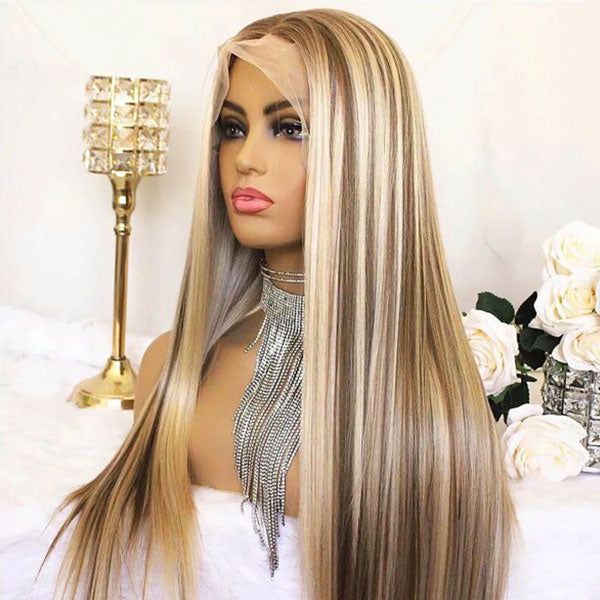 Chocolate Brown with 613 Blonde Highlights Body Wave 13x4 Lace Front Wig
