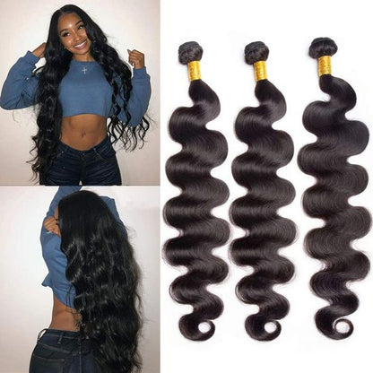 Human Hair Bundles with Frontal Body Wave Bundles with Frontal Brazilian Hair 3 Bundles with 13x4 Transparent Lace Frontal Closure