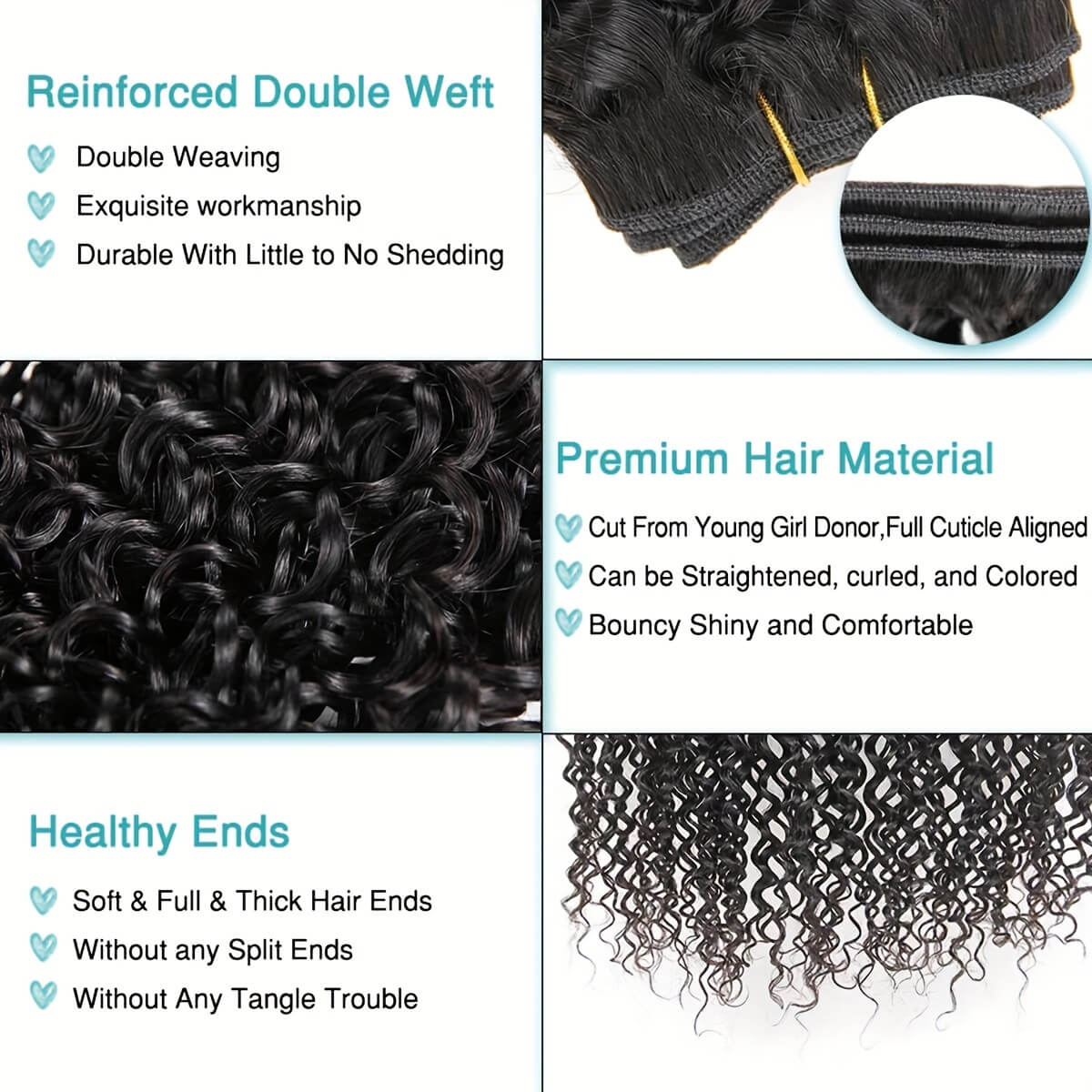 Brazilian Curly Hair 3 Bundles 100% Remy Human Hair Weave