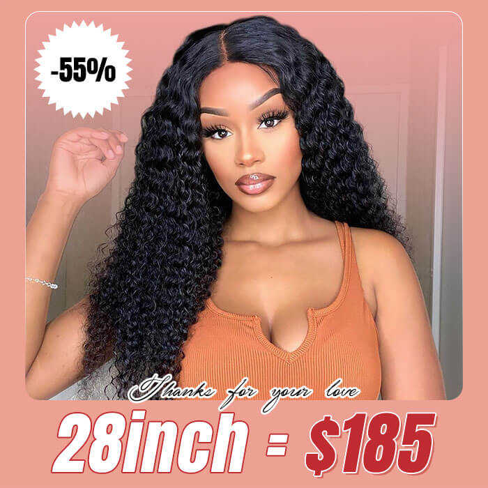 OneMore Flash Sale 55% Off Deep Curly Wig Real Human Hair Wig Glueless Wigs