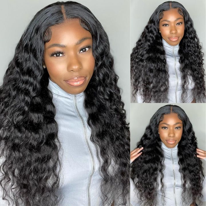 Loose Deep Wave 13x4 Transparent Lace Front Wig Deep Loose Wave Human ...