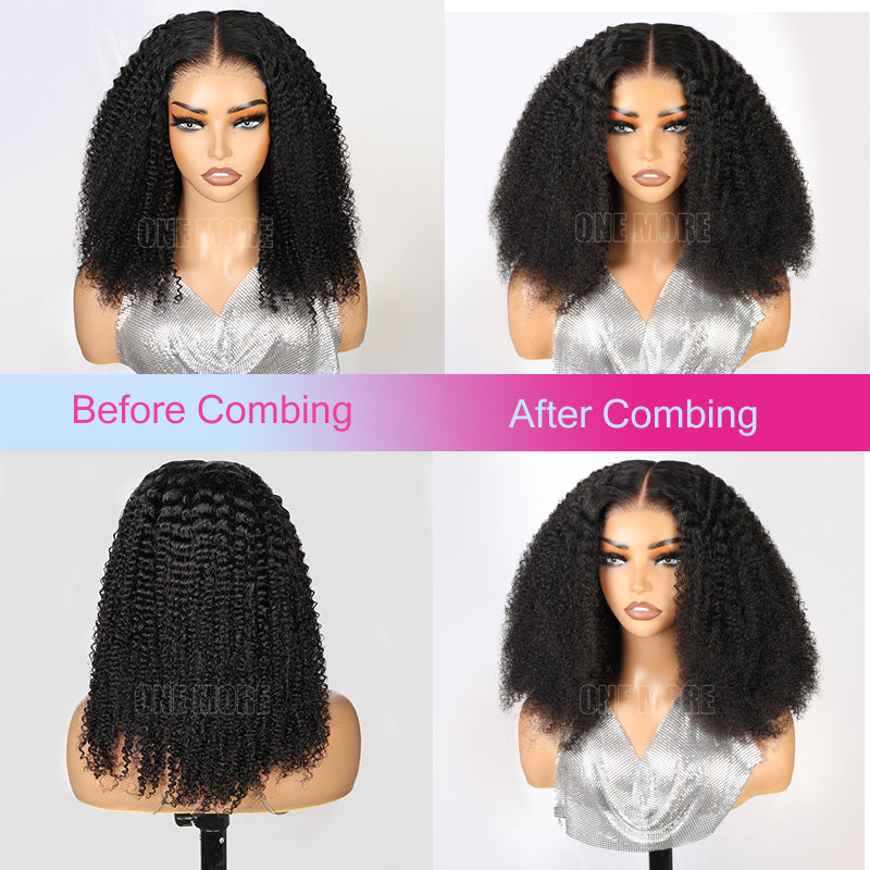 OneMore Pre Bleached HD Glueless Lace Kinky Curly Wig Pre Plucked Ready to Wear Wig