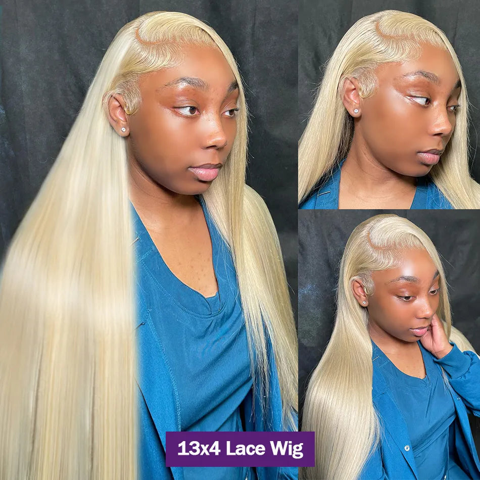 Blonde Lace Front Wig 613 Straight Human Hair Wigs 13x6 Lace Frontal Wigs Pre Plucked