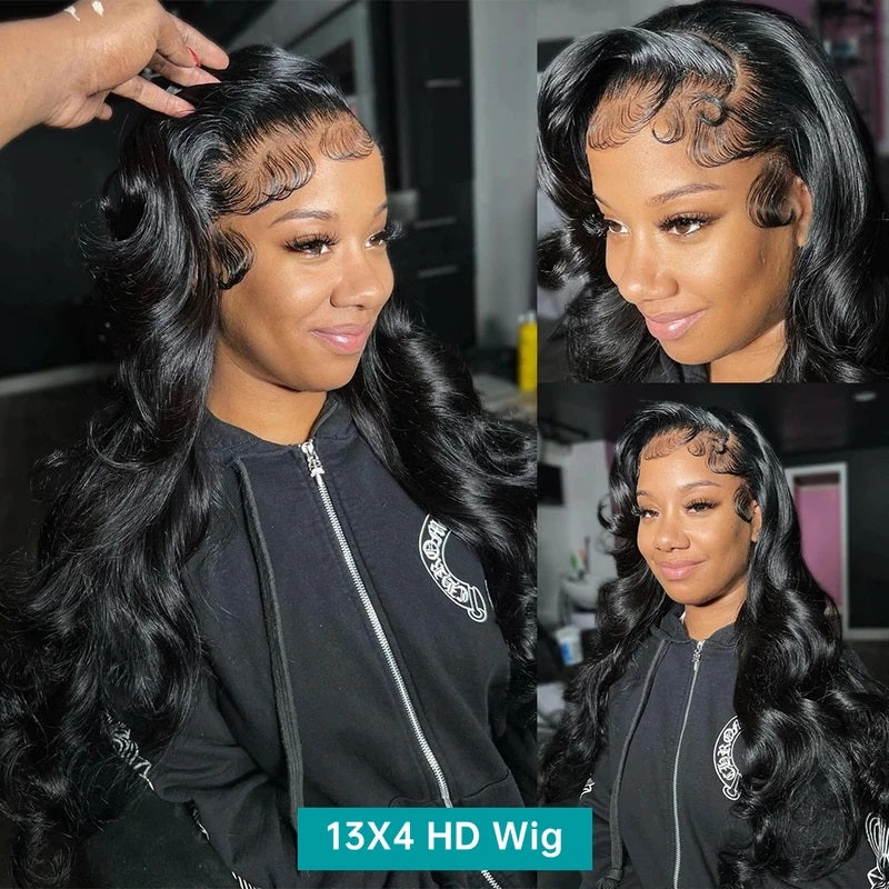 Body Wave Wig Glueless Human Hair Wig 13x4 HD Lace Front Wigs Bleached Knots Pre Plucked