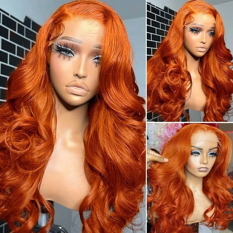 OneMore Body Wave Ginger Orange 13x4 Transparent Lace Frontal Wigs