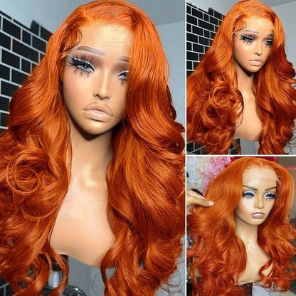 OneMore Body Wave Ginger Orange 13x4 Transparent Lace Frontal Wigs