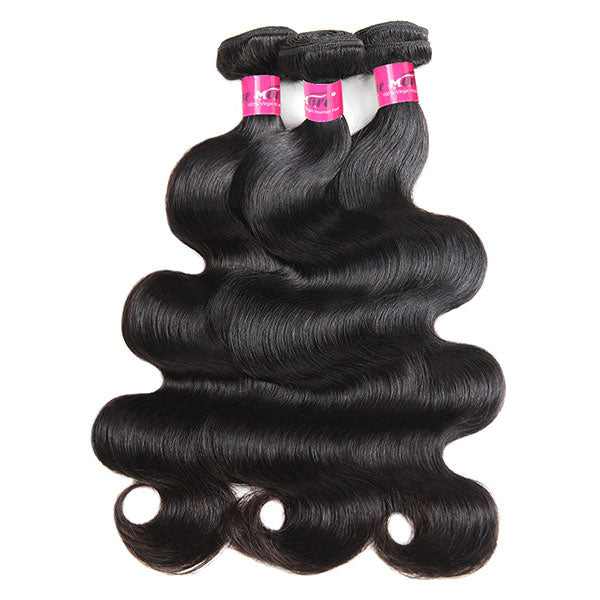 Peruvian Human Hair Bundles with Closure Body Wave 3 Bundles with 13x4 Lace Frontal Closure