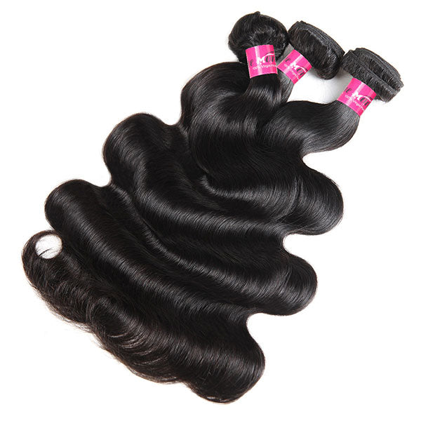 Peruvian Human Hair Bundles with Closure Body Wave 3 Bundles with 13x4 Lace Frontal Closure