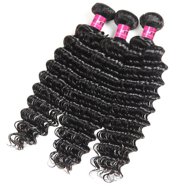 Brazilian Hair Human Hair Bundles Deep Wave 3 Bundles One More Hair