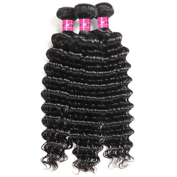 Brazilian Hair Human Hair Bundles Deep Wave 3 Bundles One More Hair