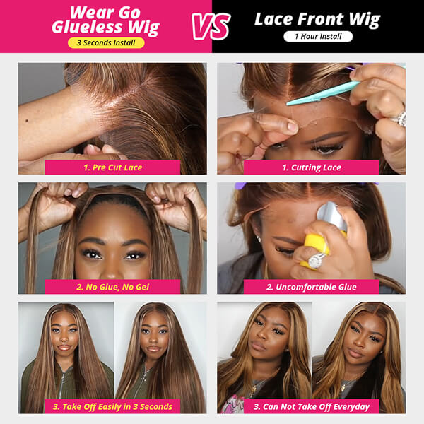 HD Lace P4/27 Honey Blonde Highlight Body Wave Wig Pre-Cut Glueless Lace Closure Wig