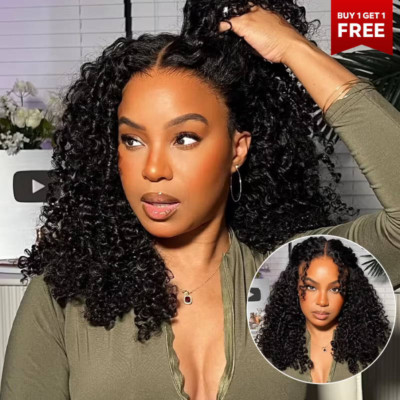 (OneMore Bogo Sale)14 Inch Glueless Bob Lace Frontal Wig Pre-plucked & Bleached Wear and Go Wig