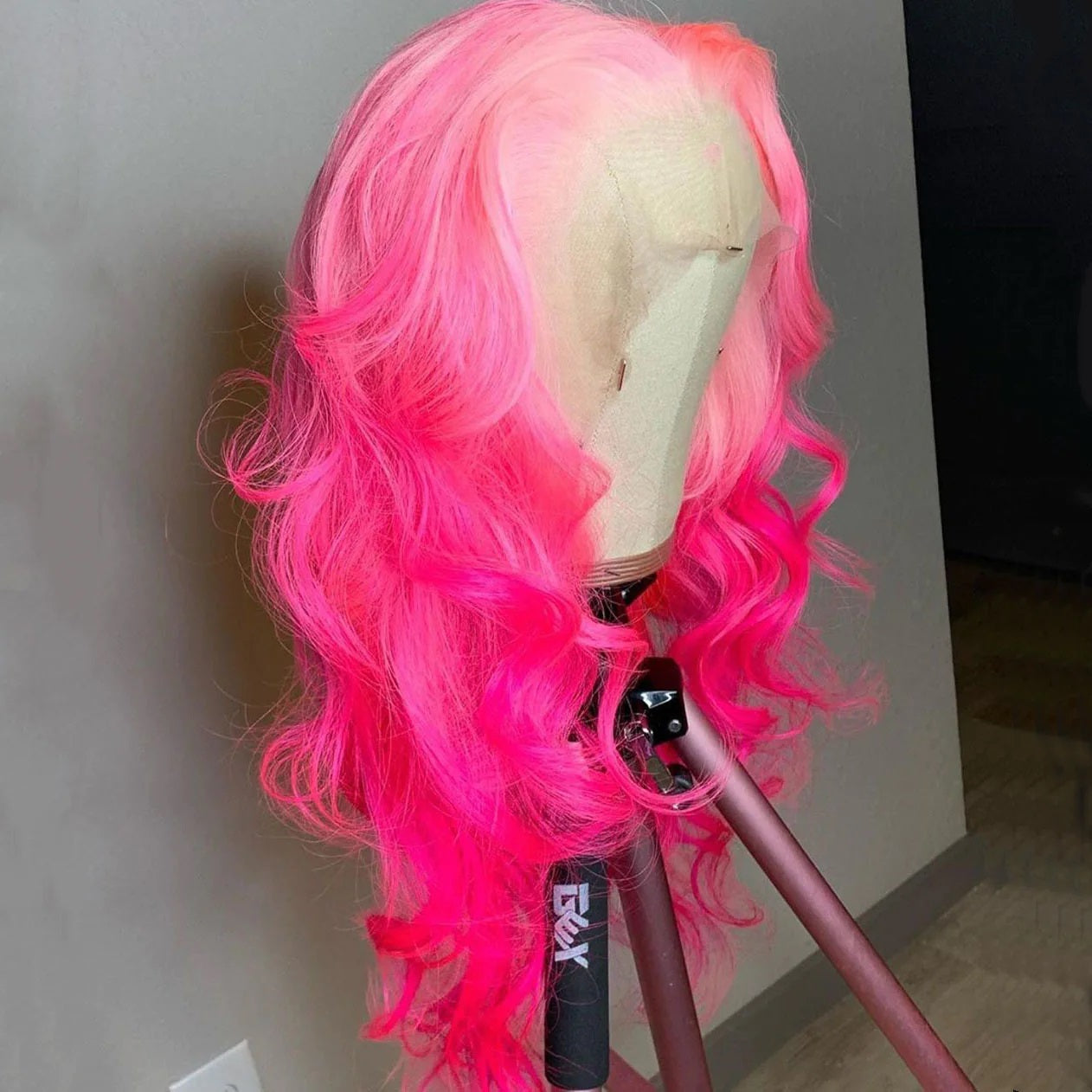 Body Wave Wig Rose Pink 13x4 HD Lace Front Wig Colored Barbie Pink Human Hair Wig