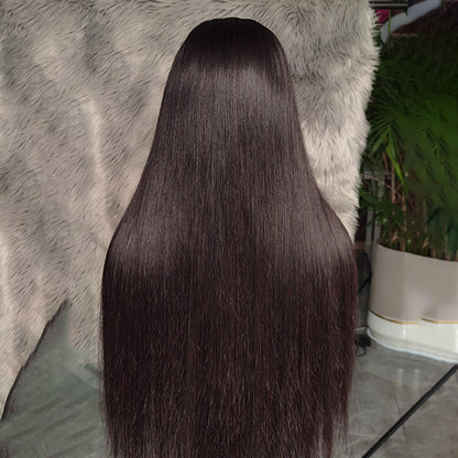 Glueless Straight Hair 5x5 Closure Wig HD Lace Pre Plucked and Bleached Ready to Wear Wig