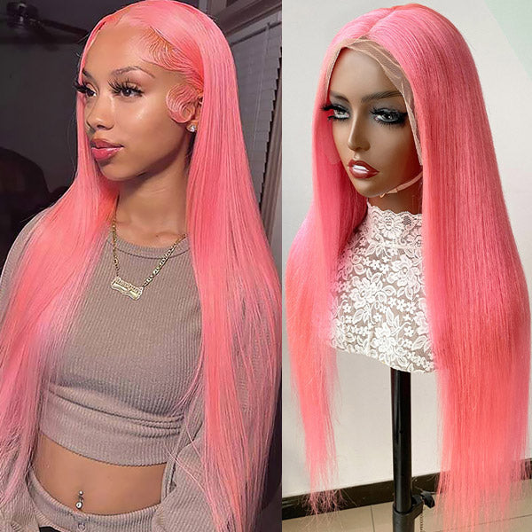 Pink Wig 13*4 HD Lace Wig Straight Hair