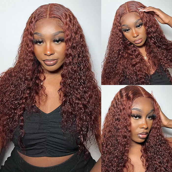 Glueless Lace Wig Dark Red Brown 13x4 Lace Front Wig