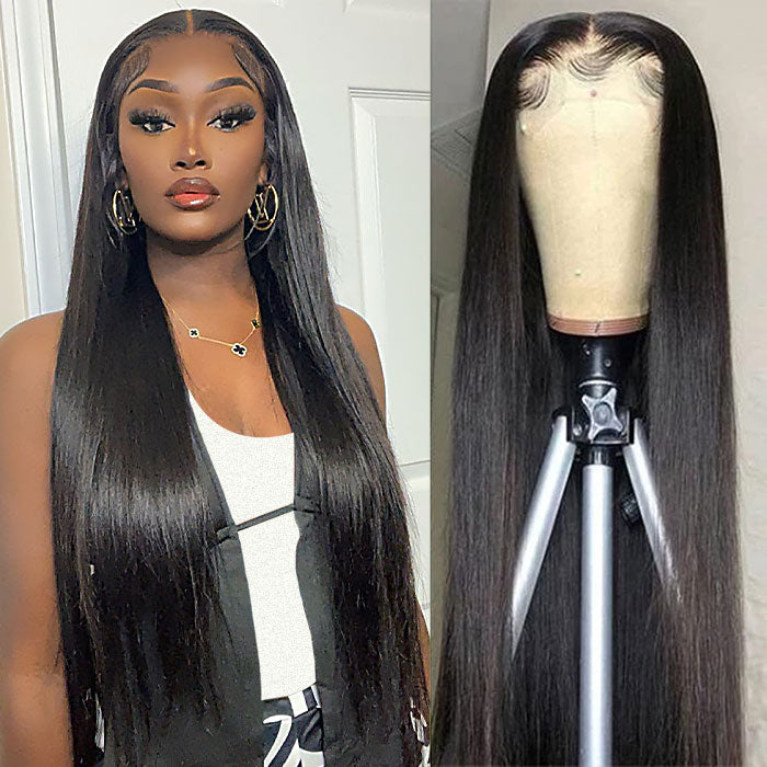 38 Inch Straight Human Hair Lace Front Wig