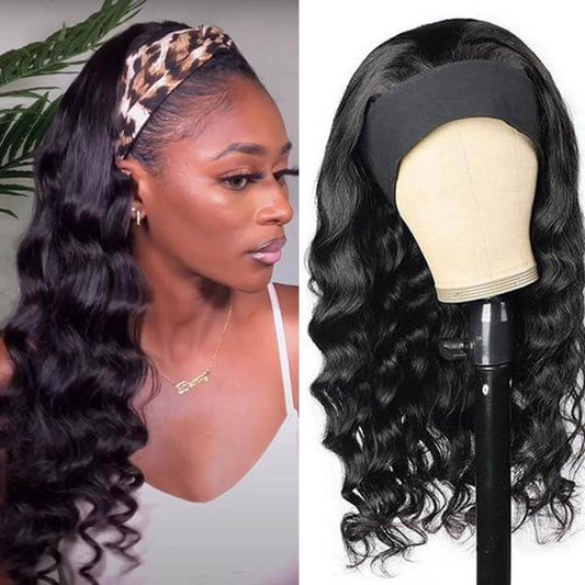 Headband Human Hair Wig 
