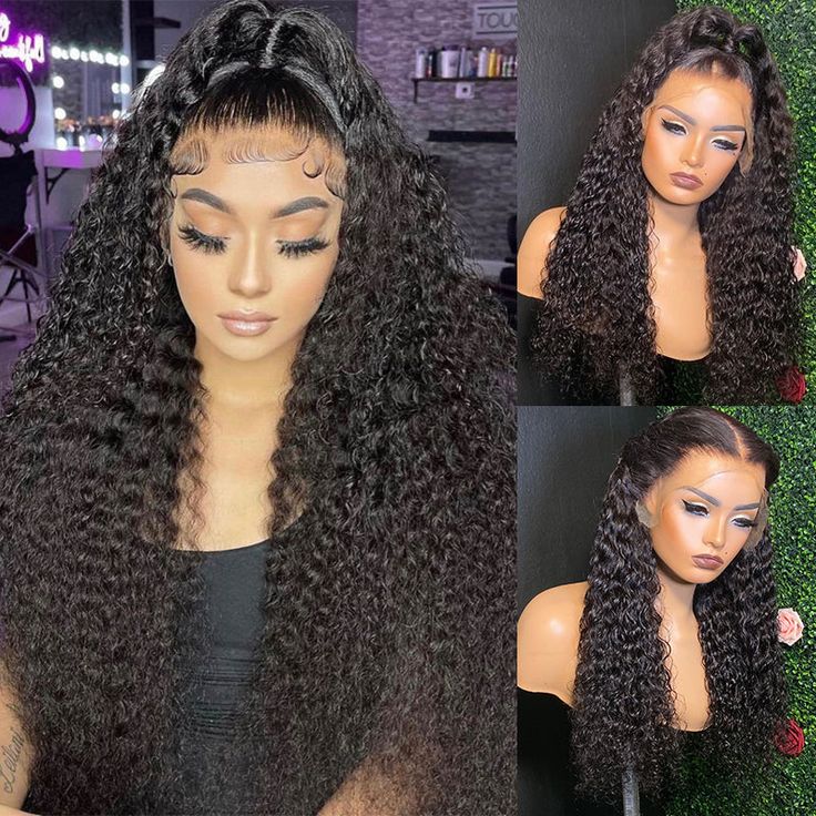 HD 13x4 Lace Front Curly Hair Wig Glueless Lace Front Wigs Transparent Lace Pre Cut Lace Wig 30 Inch