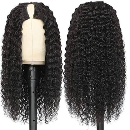 Deep Wave V part Human Hair Wigs Thin Part Wig  HD Lace Virgin Hair Wig