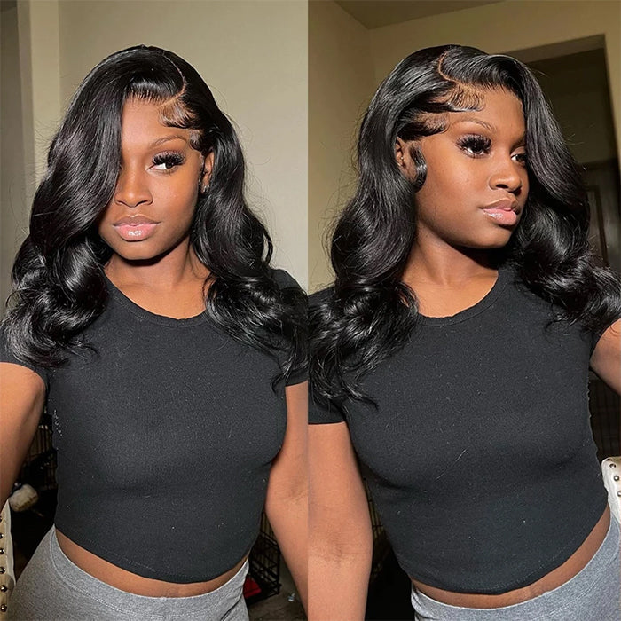 Body Wave Wear & Go Bob Wig Pre Cut Short Lace Front Wig Glueless HD Lace Human Hair Wigs