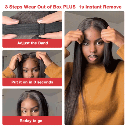 Kinky Straight Hair Glueless Human Hair Wigs HD Lace Yaki Hair 13x4 Lace Frontal Wig