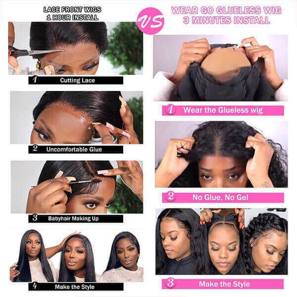 Glueless Human Hair Wigs Body Wave Lace Front Wig HD Transparent 13x4 Lace Frontal Wigs