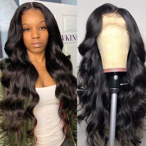 Body Wave Lace Front Wig Swiss Lace Human Hair Wigs Pre Plucked 4x4 Lace Closure Wig 180% density