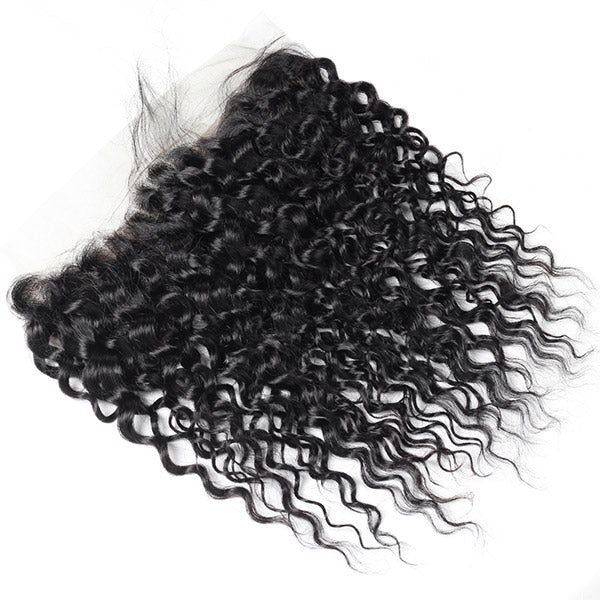 peruvian water wave hair 3 bundles with 13*4 lace frontal