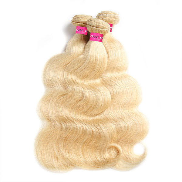 613 Blonde Color Body Wave Hair 3 Bundles Virgin Human Hair Weave