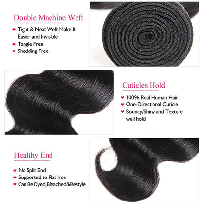 100% Virgin Peruvian Hair Body Wave 4 Bundles Human Hair Weave