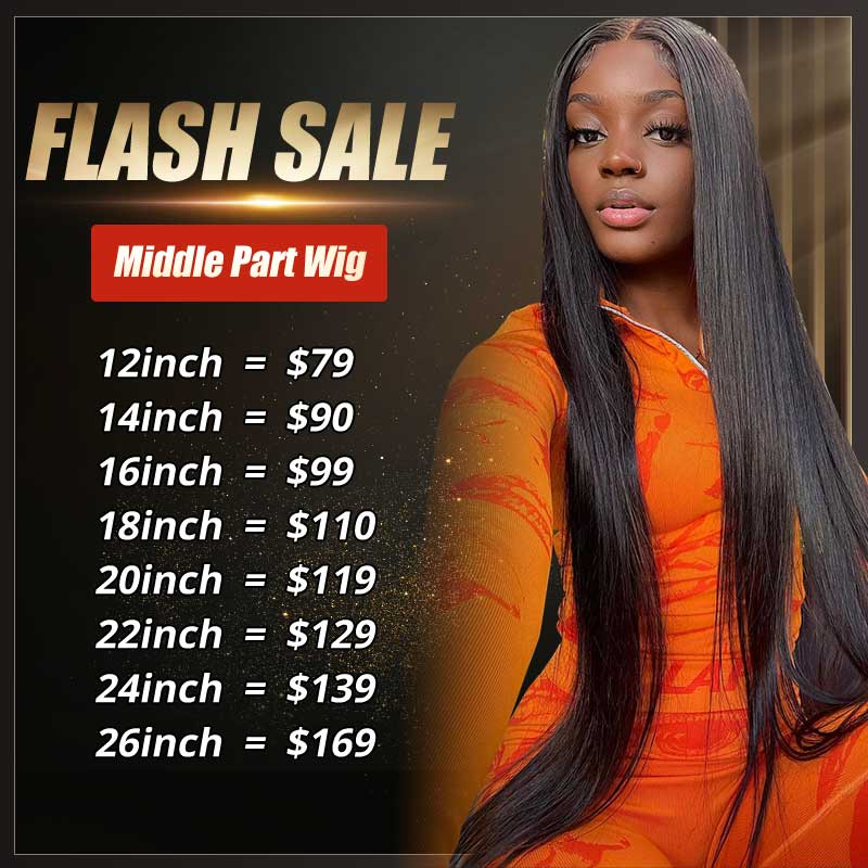 Middle Part Lace Wig Human Hair Flash Sale