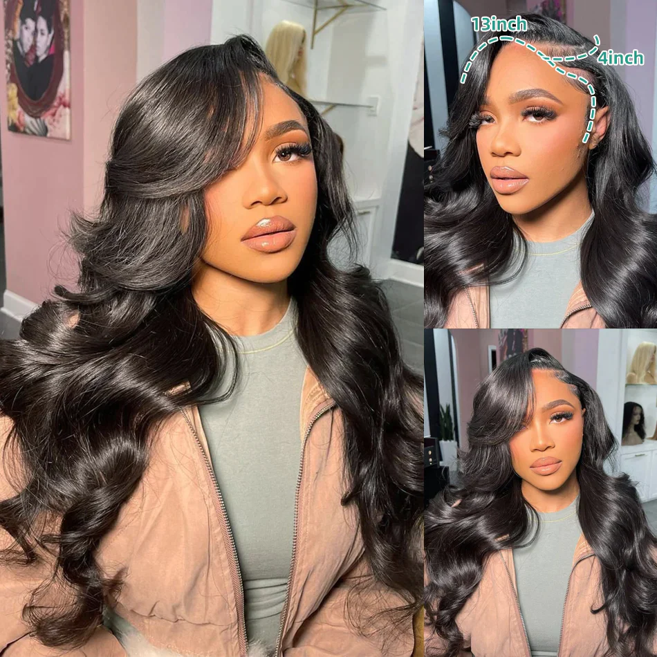 Glueless Human Hair Wigs Body Wave Lace Front Wig HD Transparent 13x4 Lace Frontal Wigs