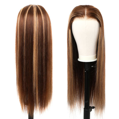 Honey Blonde Highlight Wig Straight Hair 13x4 Lace Front Hd Lace Glueless Human Hair Wigs