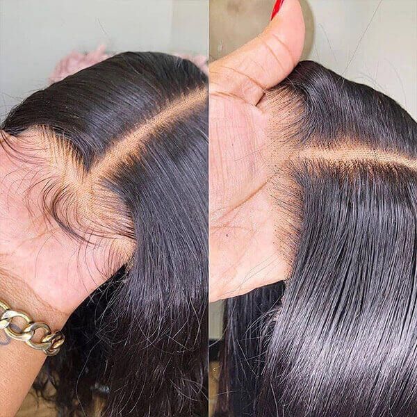 Straight Hair 5x5 Closure Wig Transparent Lace Glueless Human Hair Wigs Pre Plucked with Baby Hair