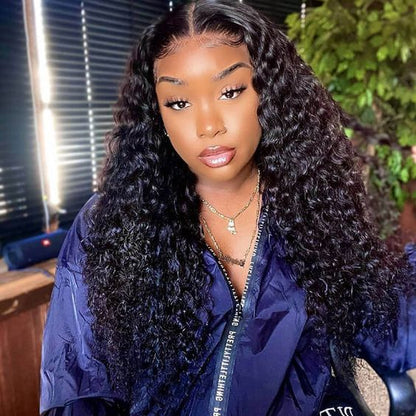 Deep Wave Wigs Glueless Lace Wigs 5x5 HD Lace Closure Wig Pre Bleached 180% Density