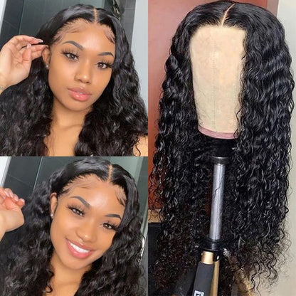 Deep Wave Wigs Glueless Lace Wigs 5x5 HD Lace Closure Wig Pre Bleached 180% Density