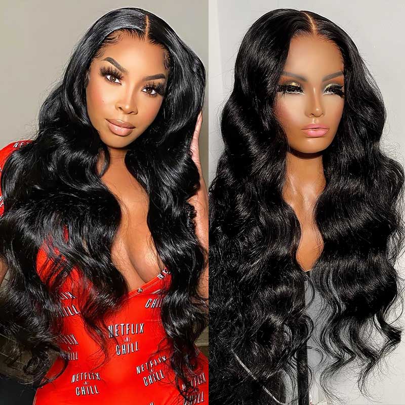 Body Wave 4?¨¢4 Transparent Lace Closure Wig