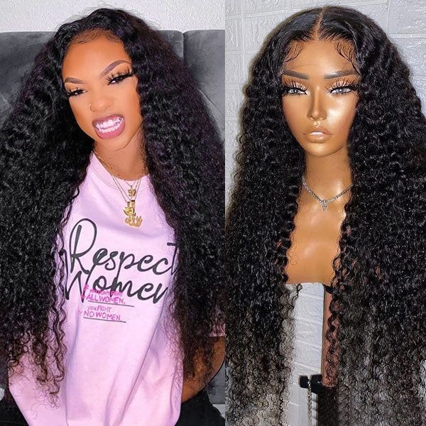 Glueless Human Hair Wigs Curly Hair Wig Pre Plucked Lace Front Wigs For Women