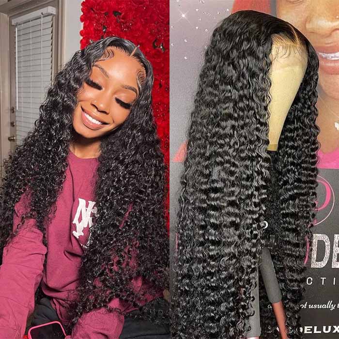 deep curly hair lace wig