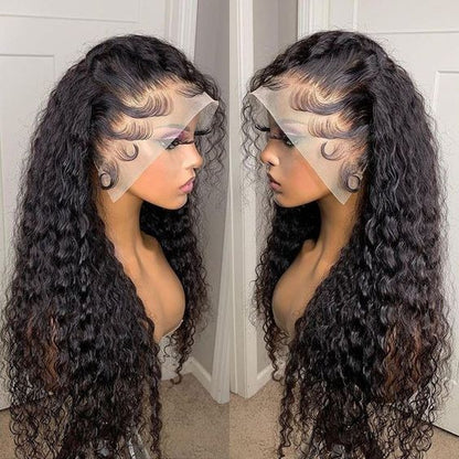 13x4 Lace Front Wigs Deep Wave Glueless Wig Transparent Lace Front Wigs
