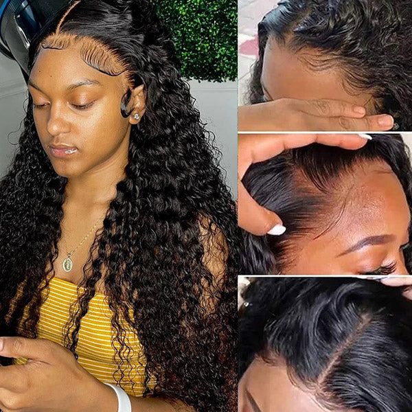 HD 13x4 Lace Front Curly Hair Wig Glueless Lace Front Wigs Transparent Lace Pre Cut Lace Wig 30 Inch