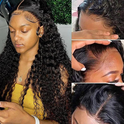 HD 13x4 Lace Front Curly Hair Wig Glueless Lace Front Wigs Transparent Lace Pre Cut Lace Wig 30 Inch