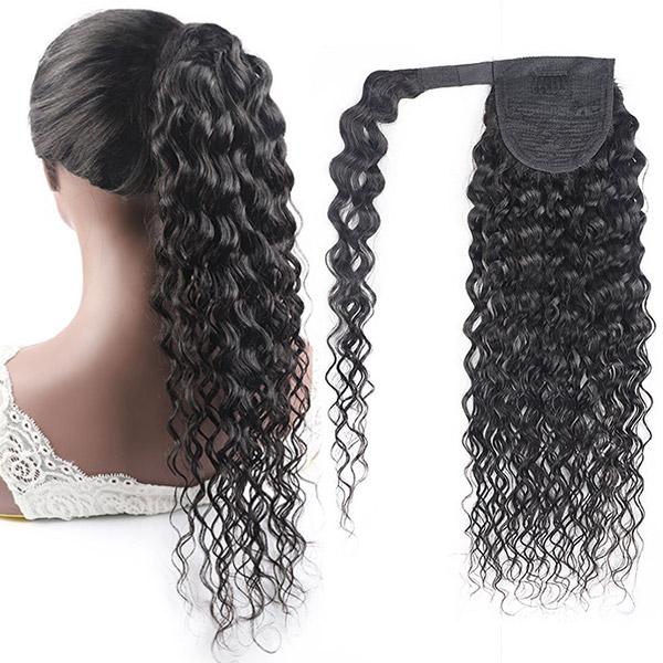 water wave human hair wrap extensions