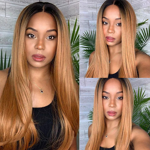  straight hairstyle honey blonde color