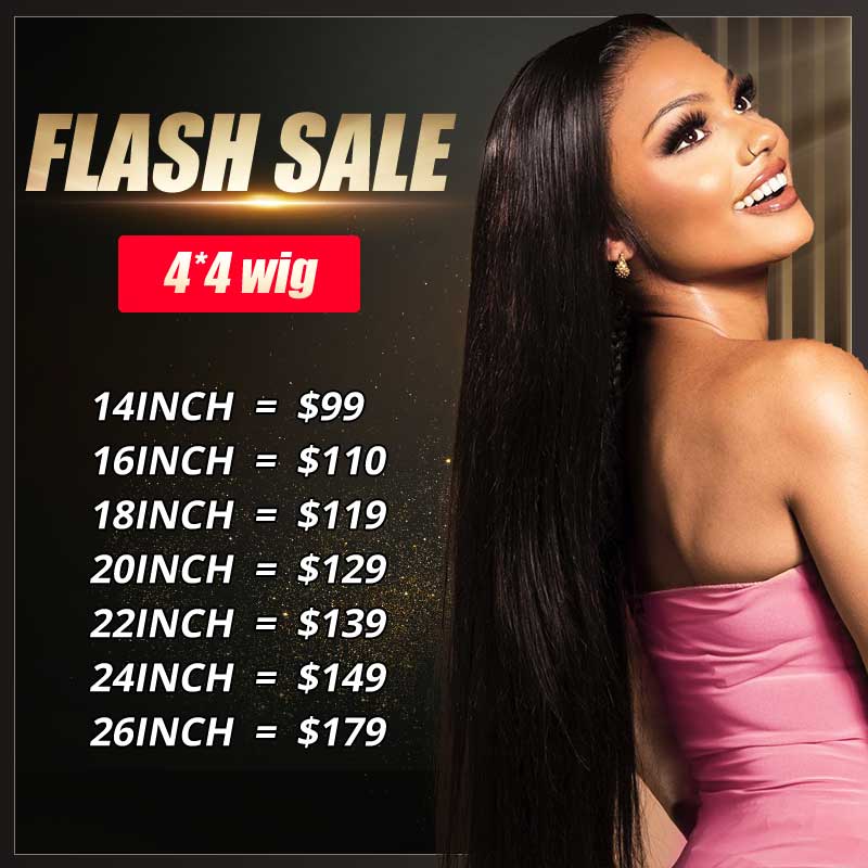 4x4 Lace Closure Wig Human Hair Flash Sale