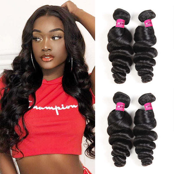 Virgin Brazilian Loose Wave Hair 4 Bundles 